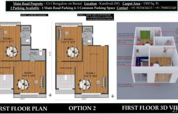 Rent 500 sft Commercial space + Garden in a Bungalow in Kandivali W.